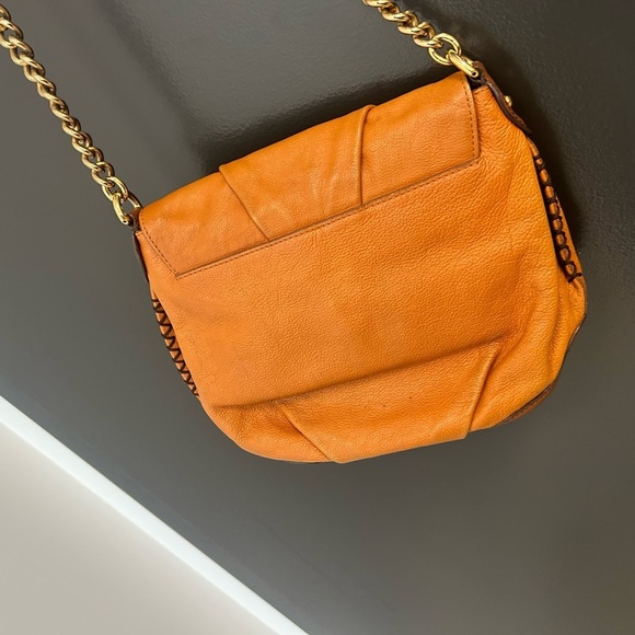 MCM Tan Leather Crossbody Bag with Elegant Chain Strap GUC minor stain bottom - Picture 11 of 16